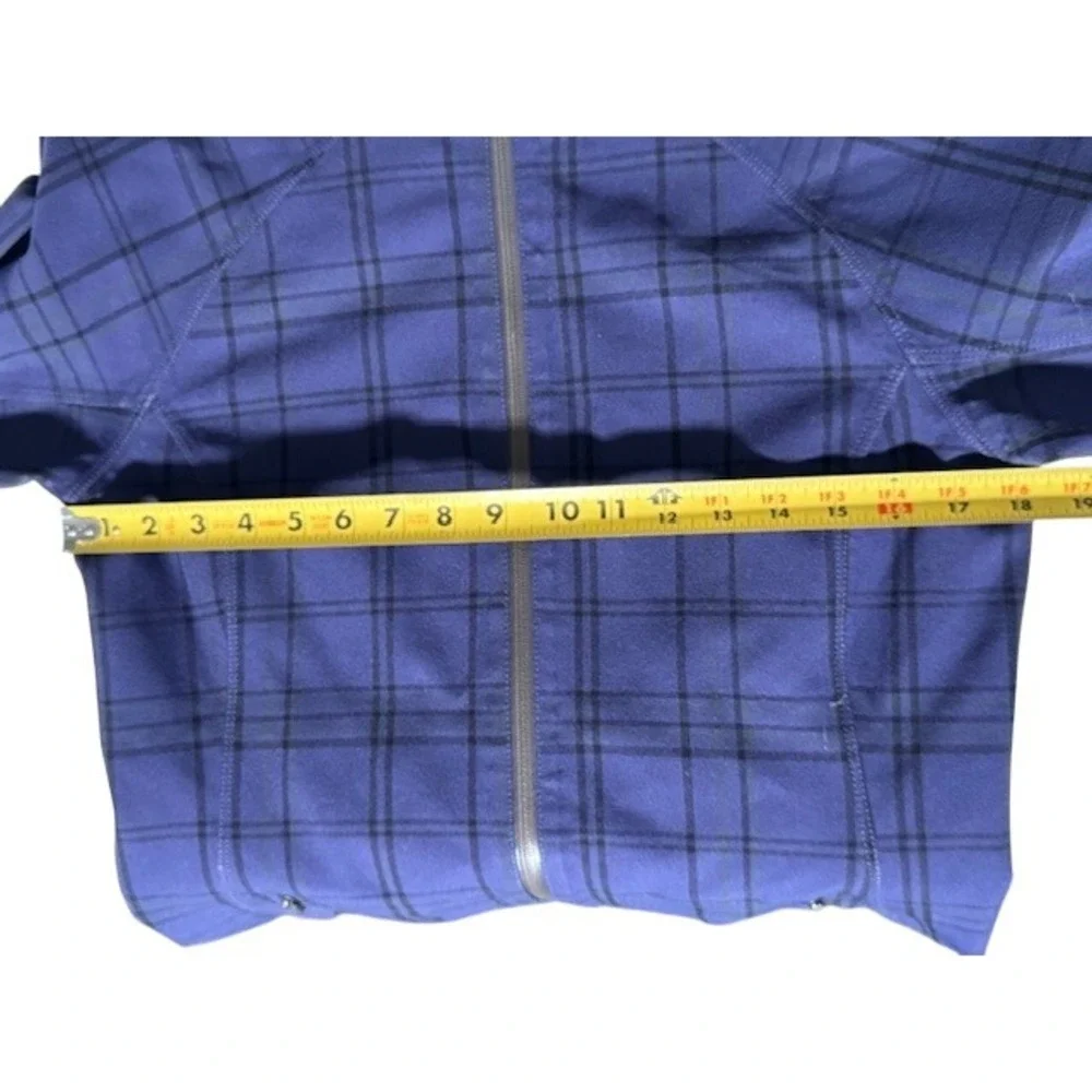 Columbia‎ Women's Plaid Hooded Softshell Jacket Thermal Omni Heat Blue Black -M